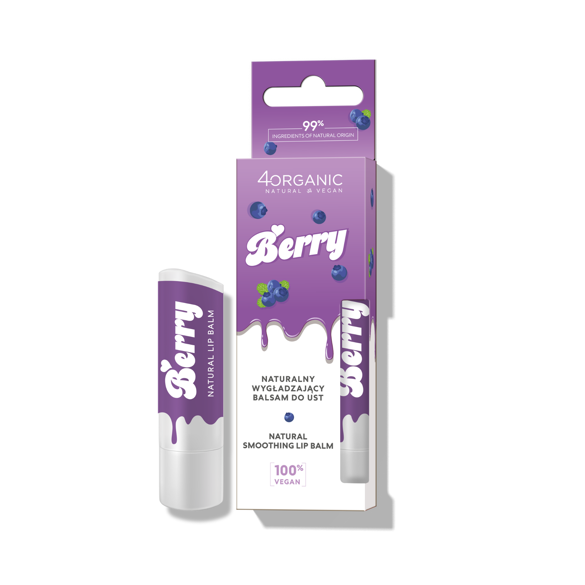 Natural smoothing lip balm Berry 5g